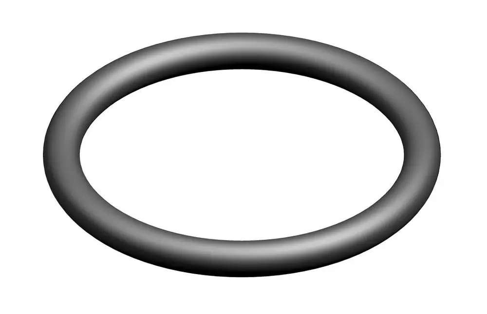 Schwarzer O-Ring mit durchgehendem, runden Querschnitt. Geeignet für Abdichtungen. Produkt von Bosch.